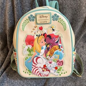 Loungefly Disney Alice in Wonderland Backpack - Cream and Teal